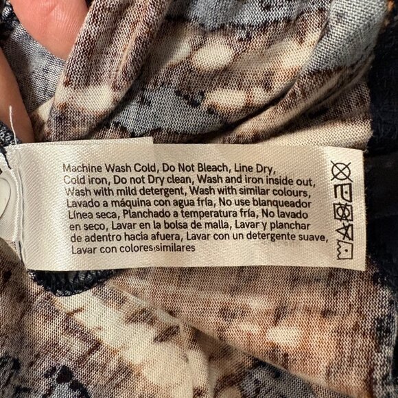 Venus Lascana Dress Womens Sz Small Blue Rust Soft V-Neck Sleeveless Knee Length - Picture 7 of 9